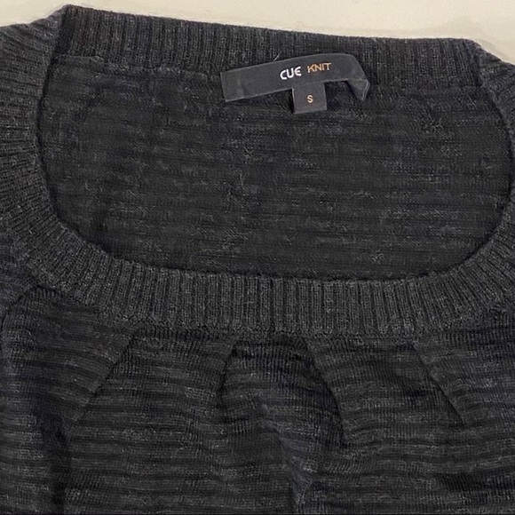 Cue 3/4 sleeve knit merino wool black striped - Picture 5 of 8